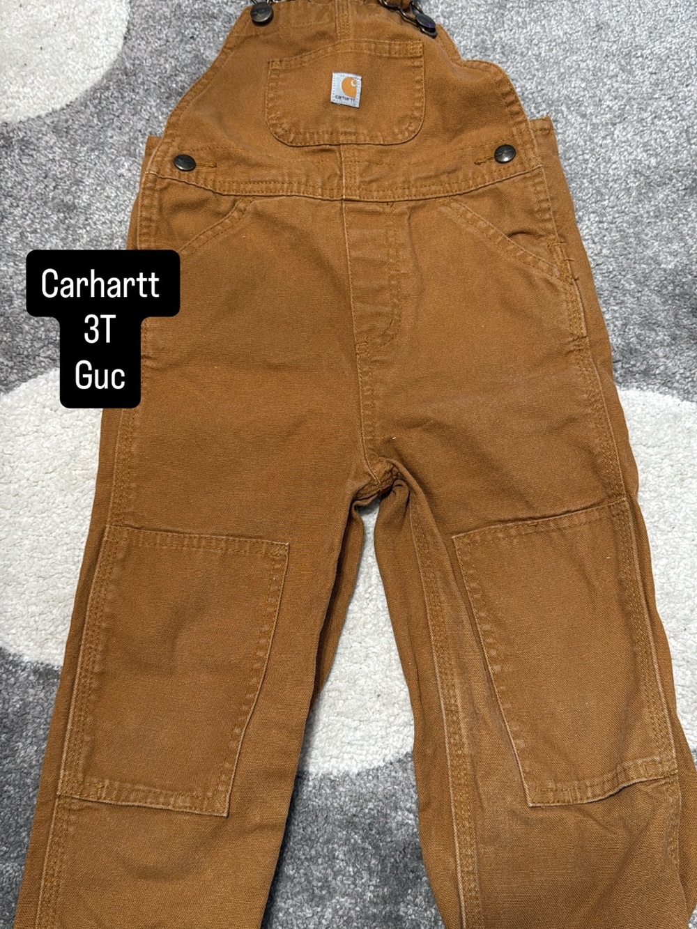 Carhartt Kids Tan/Brown Duck Overalls
